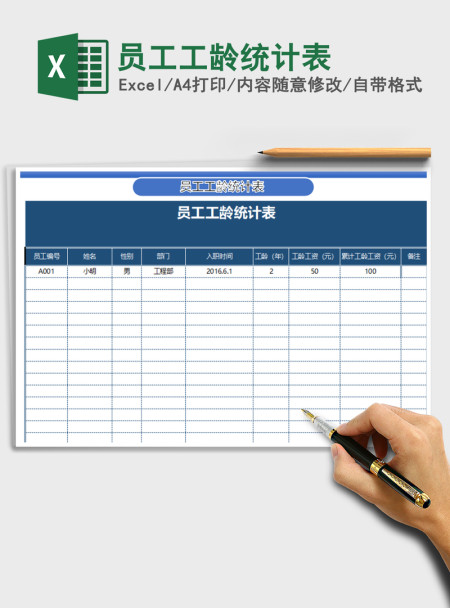 2021年员工工龄统计表
