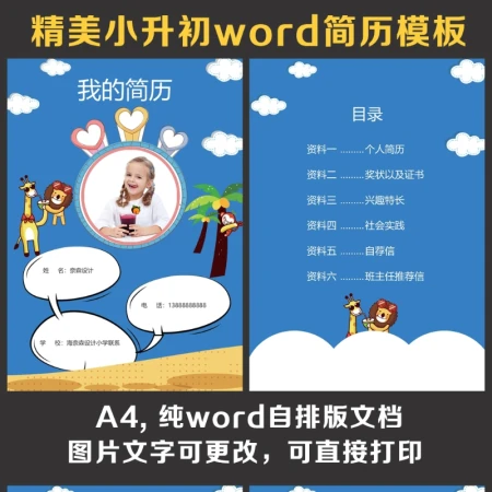 小升初简历