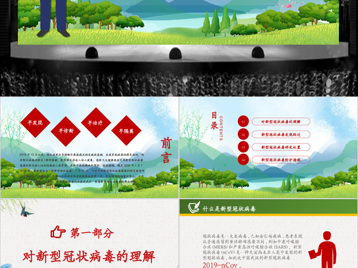 新型冠状病毒肺炎预防知识PPT模板