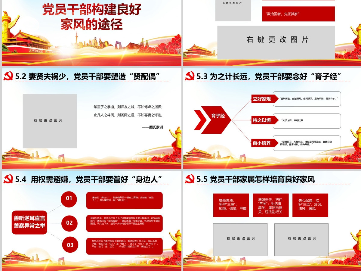 原创弘扬传统文化推进党员干部家风党课PPT-版权可商用含讲稿 原创弘扬传统文化推进党员干部家风党课PPT-版权可商用含讲稿