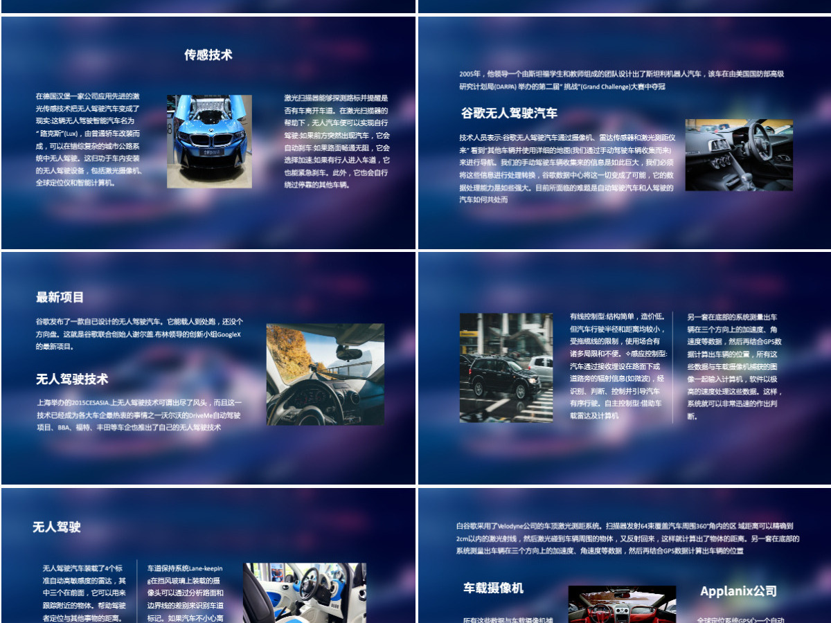无人驾驶汽车科技水平的发展迎来无人驾驶时代动态PPT