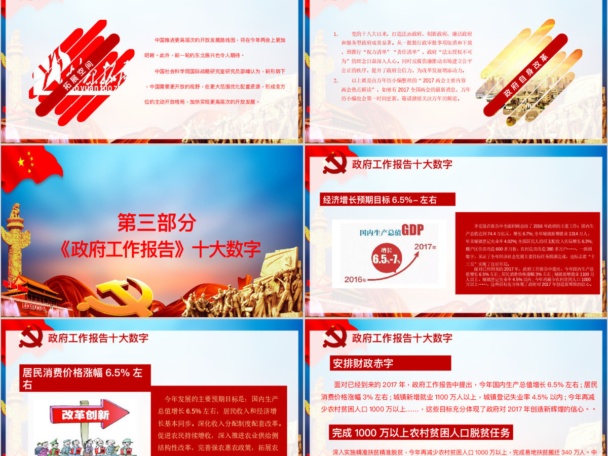2017全国两会党政ppt模板幻灯片 2017全国两会党政ppt模板幻灯片