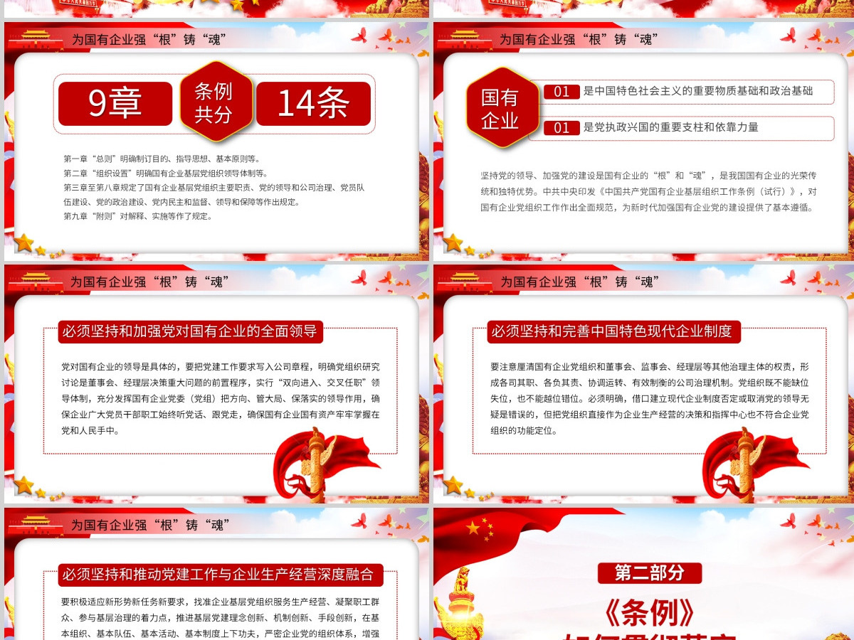 党政党课国有企业基层组织工作条例学习PPT模板 党政党课国有企业基层组织工作条例学习PPT模板
