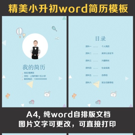 小升初简历