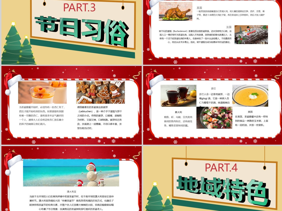 红色圣诞节快乐通用PPT模板