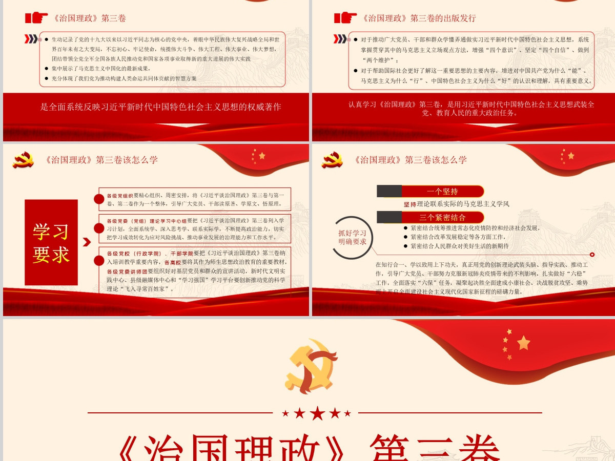 《治国理政》第三卷PPT模板