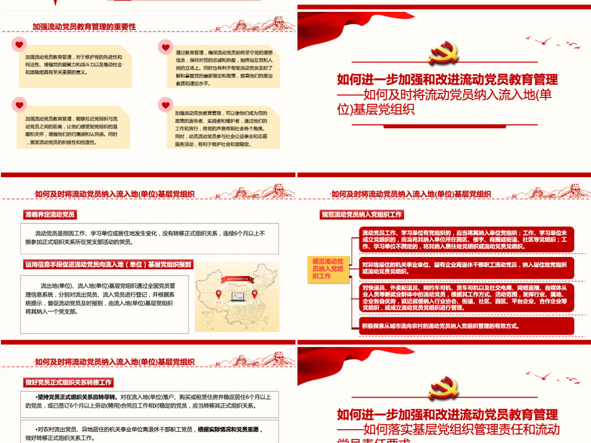 如何进一步加强和改进流动党员管理工作党课PPT模版-含讲稿 如何进一步加强和改进流动党员管理工作党课PPT模版-含讲稿