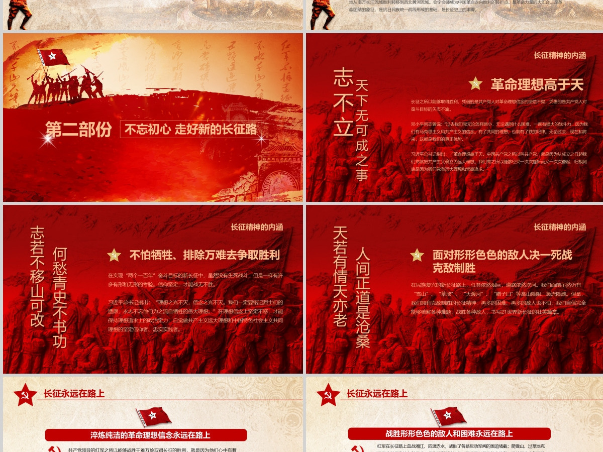 学习红军长征PPT模板85周年纪念-含讲稿 学习红军长征PPT模板85周年纪念-含讲稿