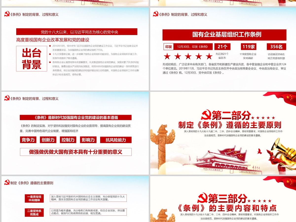 完整解读2020中国共产党国有企业基层组织工作条例全文内容PPT模版 完整解读2020中国共产党国有企业基层组织工作条例全文内容PPT模版