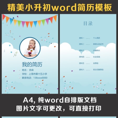 小升初简历