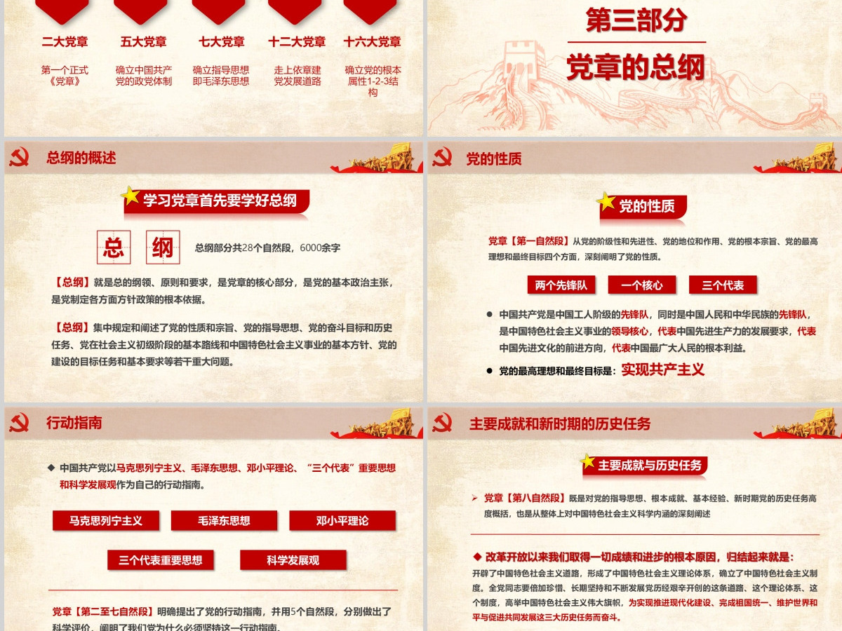 中国共产党章程学习解读新党章党课ppt