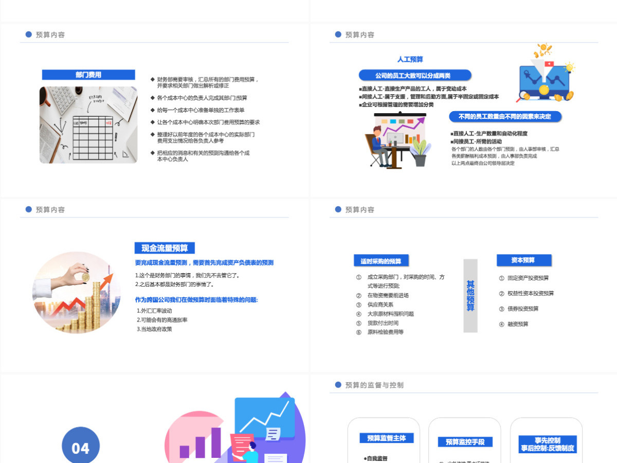 非财政人员财务预算培训蓝色卡通插画风商务PPT模板 非财政人员财务预算培训蓝色卡通插画风商务PPT模板