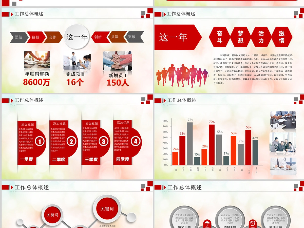 2023奋斗年终工作总结汇报PPT模板