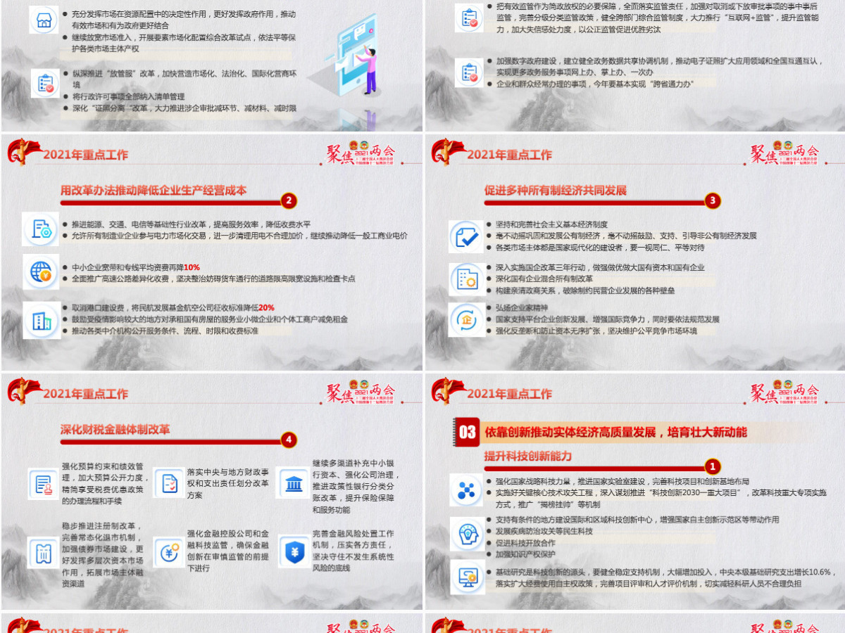 2021聚焦全国两会贯彻落实政府工作报告党课PPT--含讲稿 2021聚焦全国两会贯彻落实政府工作报告党课PPT--含讲稿