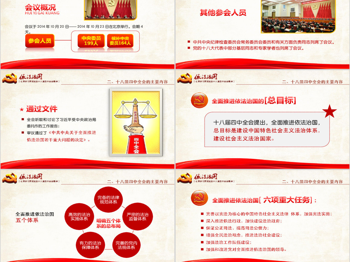 依法治国——学习贯彻党的十八届四中全会精神工作汇报ppt模板 依法治国——学习贯彻党的十八届四中全会精神工作汇报ppt模板