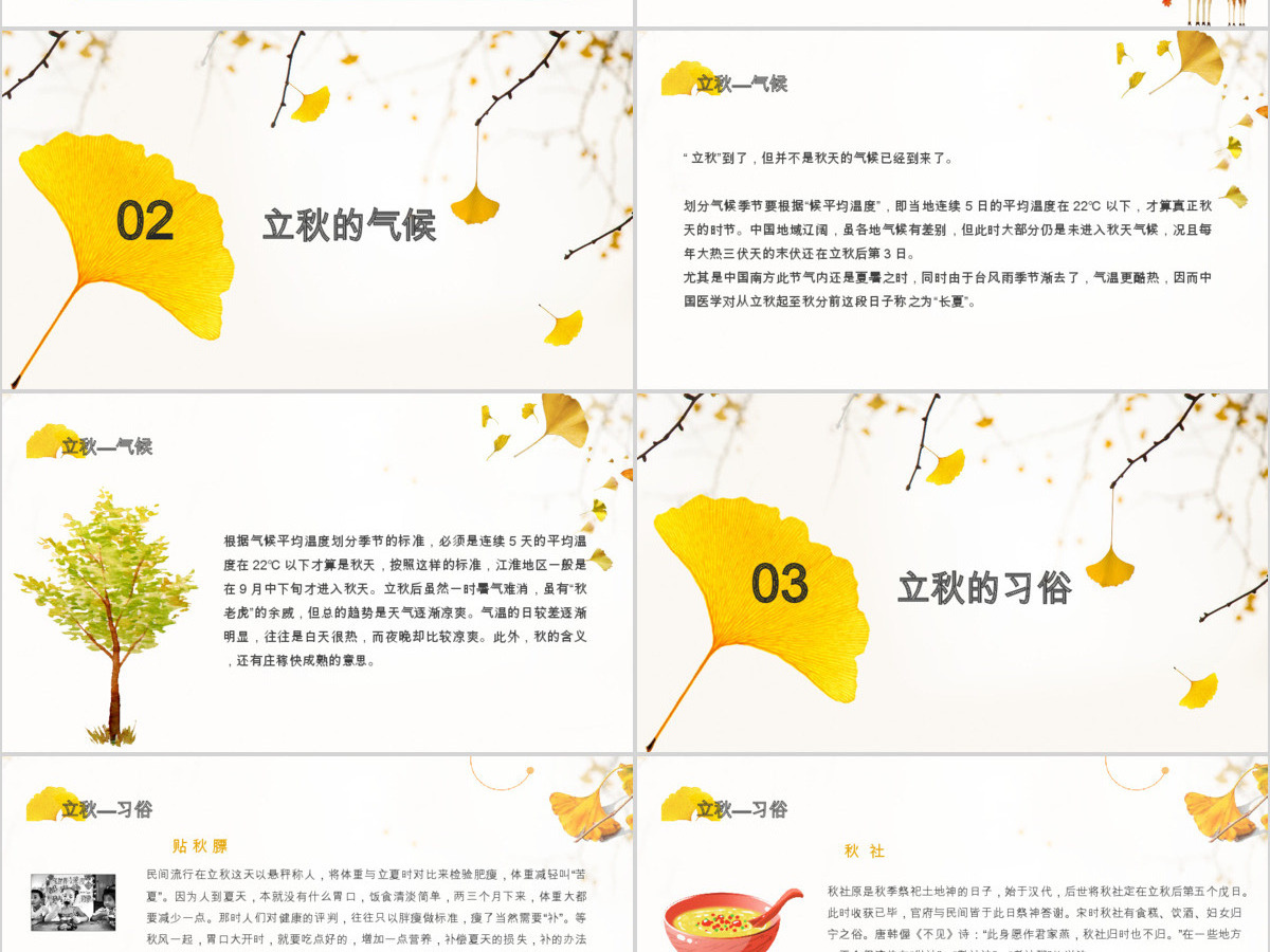 2024简约古风枫叶一叶知秋立秋二十四节气PPT模板下载 2024简约古风枫叶一叶知秋立秋二十四节气PPT模板下载