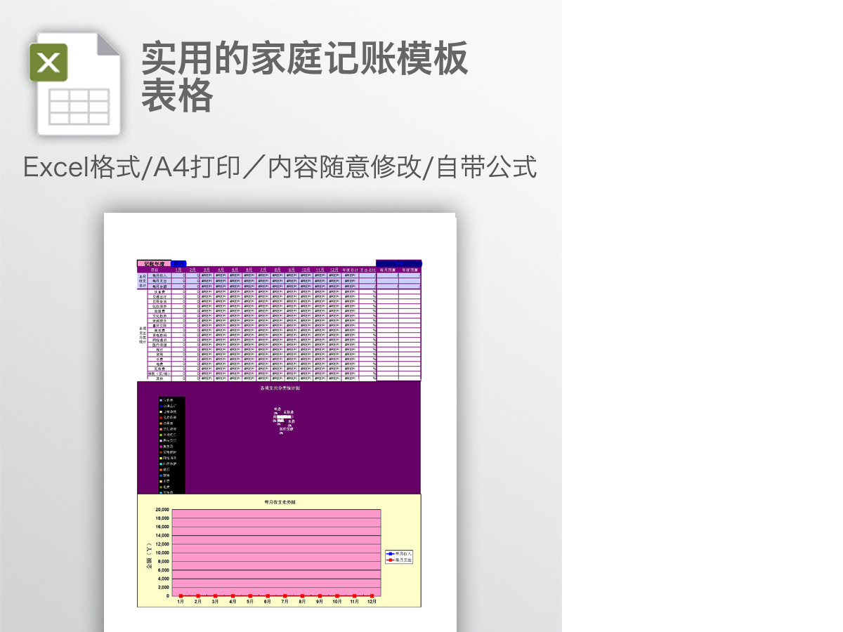 实用的家庭记账模板表格 实用的家庭记账模板表格