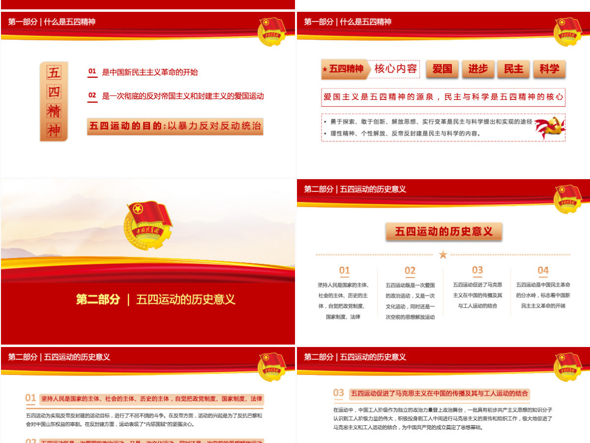 五四精神传承有我2022中国共青团建团100周年青春万岁强国有我主题团课课件PPT