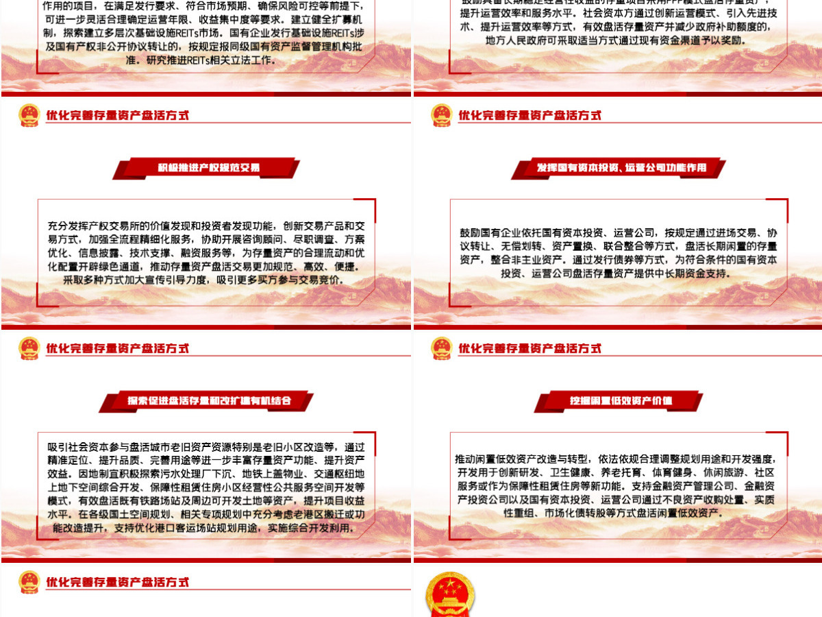 红色党政风关于进一步盘活存量资产扩大有效投资的意见PPT专题党课课件模板-含讲稿 红色党政风关于进一步盘活存量资产扩大有效投资的意见PPT专题党课课件模板-含讲稿