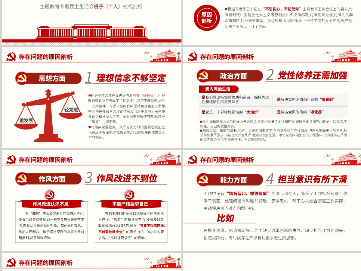 原创主题教育专题民主生活会党组班子个人检视剖析ppt 原创主题教育专题民主生活会党组班子个人检视剖析ppt