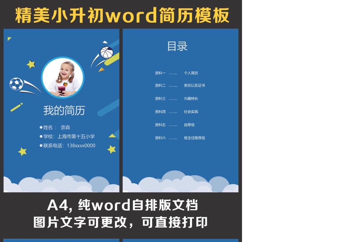 小升初简历
