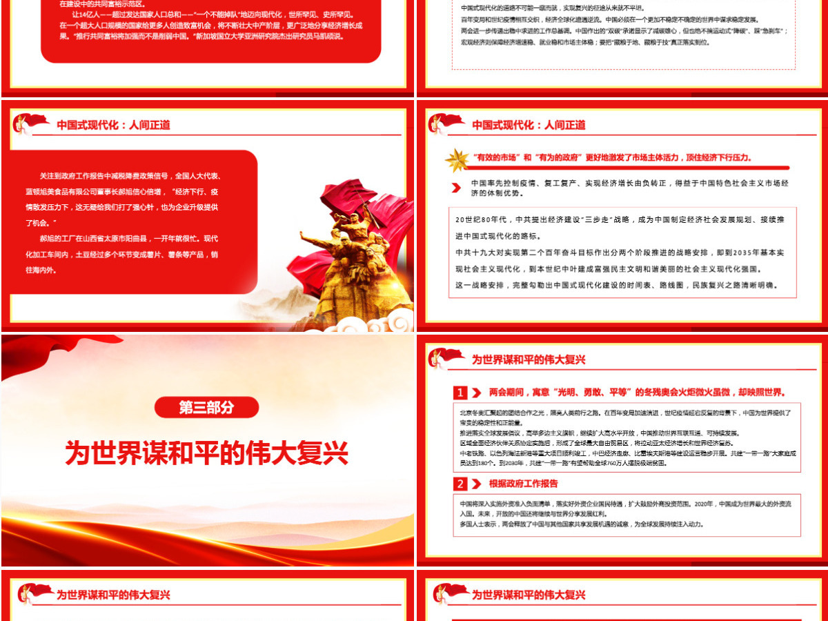 从两会看“中国梦”新征程精美简洁风2022年全国两会专题党课课件PPT-含讲稿 从两会看“中国梦”新征程精美简洁风2022年全国两会专题党课课件PPT-含讲稿