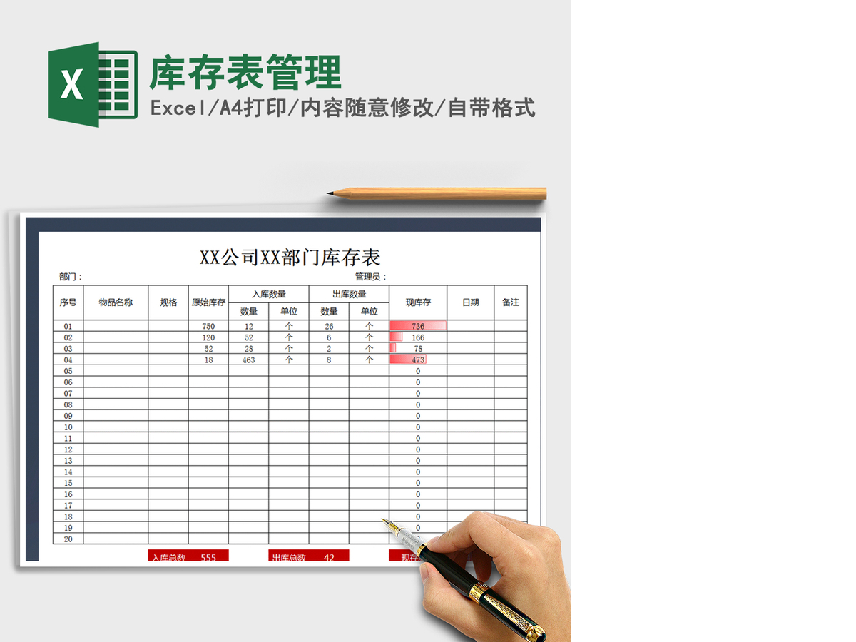 2021年库存表管理