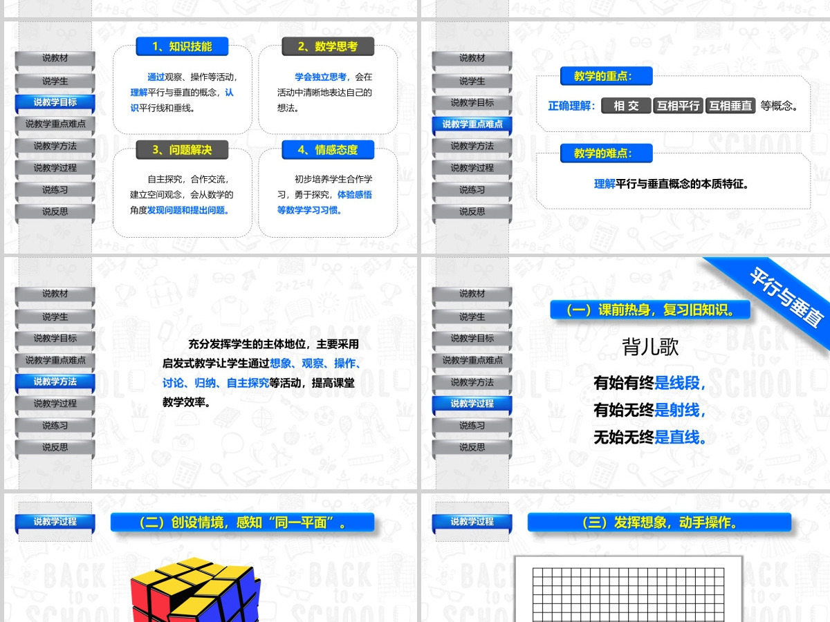 原创小学四年级平行与垂直数学说课课件PPT
