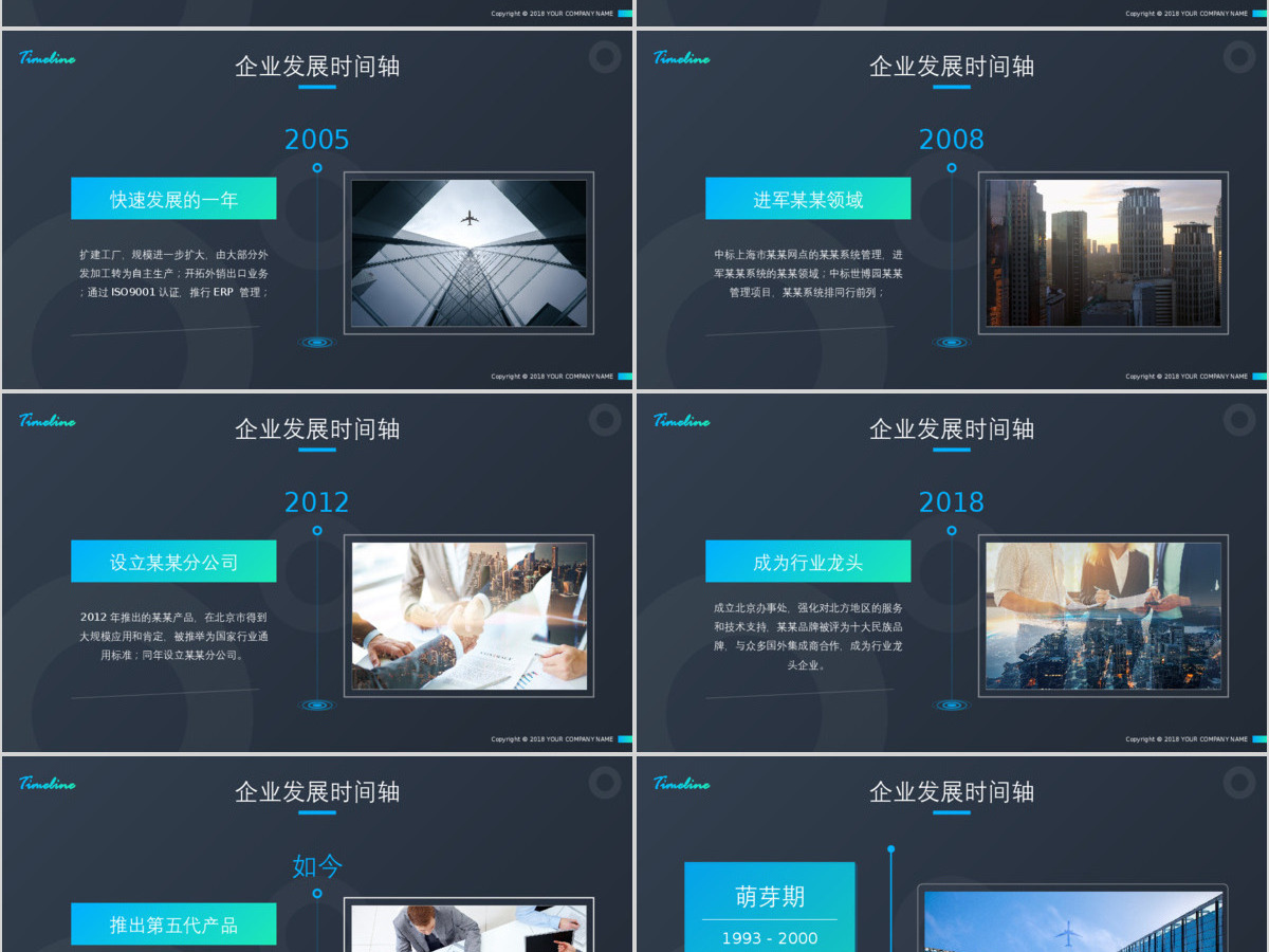 商务时间轴企业发展历程公司简介ppt模板 商务时间轴企业发展历程公司简介ppt模板