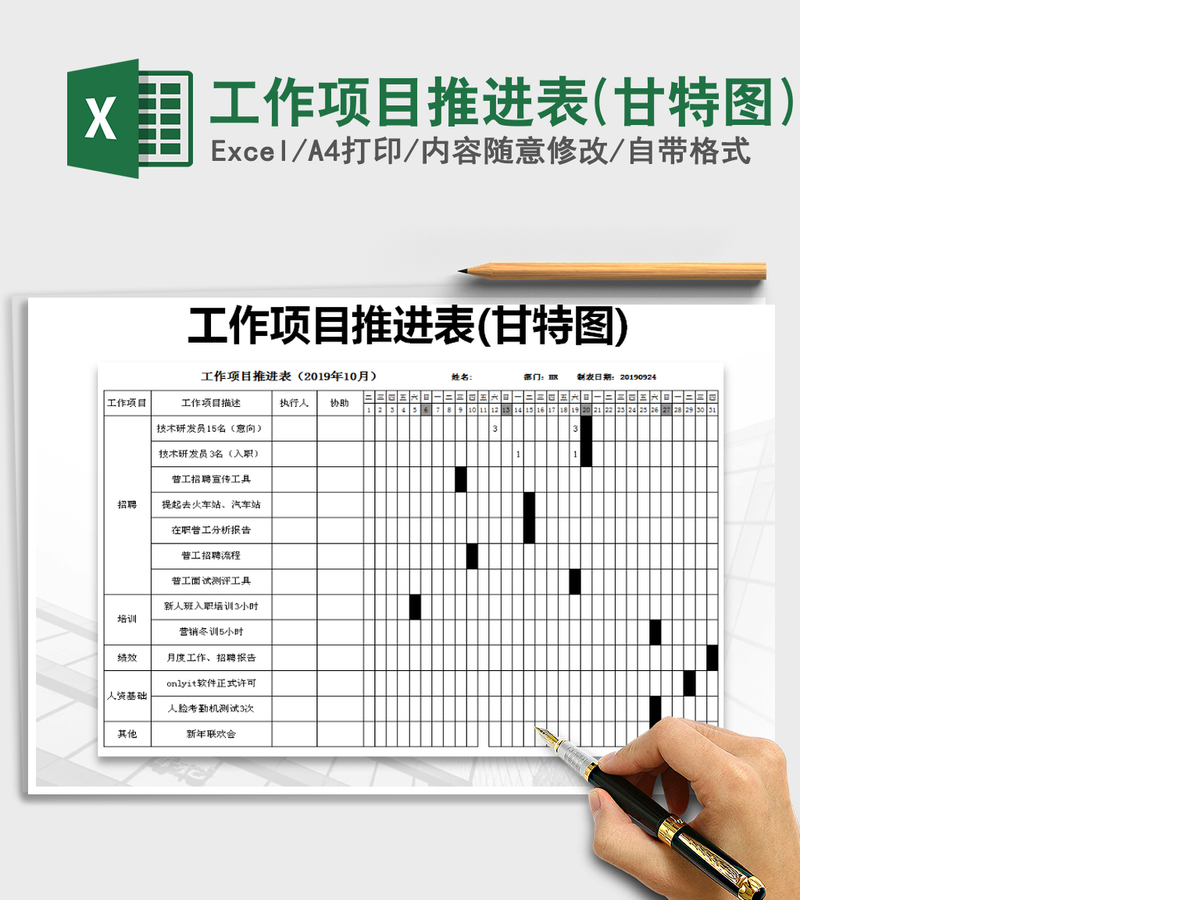 2021年工作项目推进表(甘特图) 2021年工作项目推进表(甘特图)