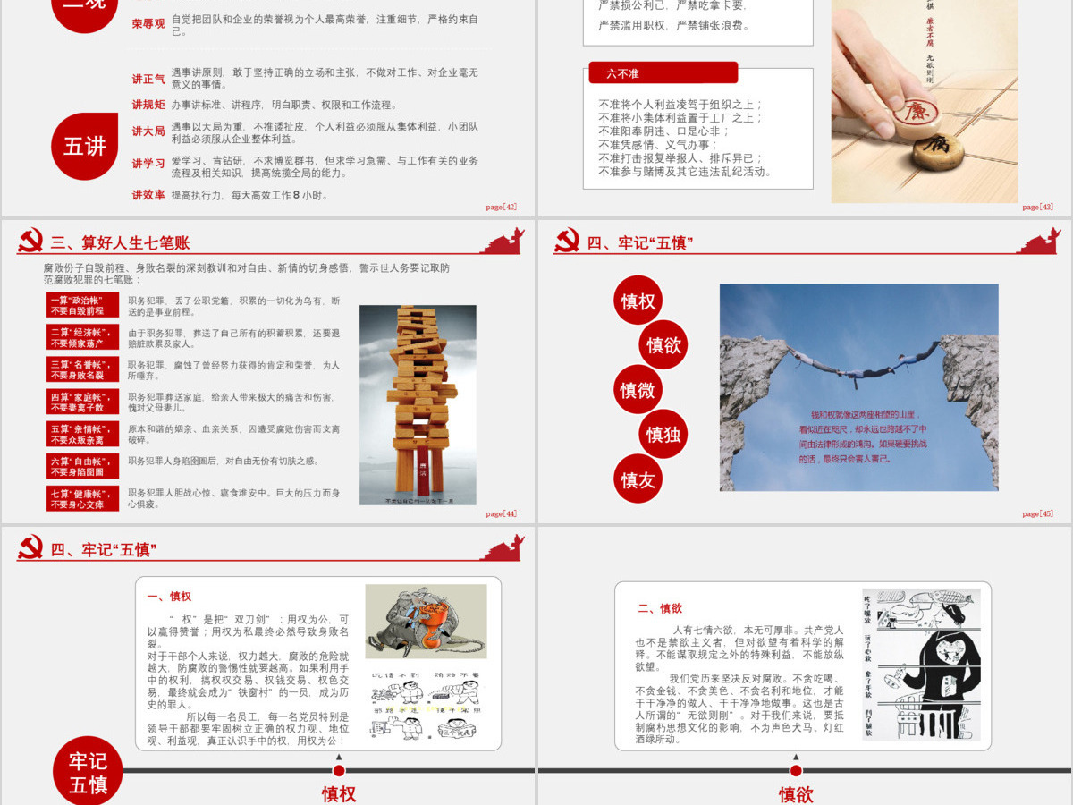 红色公职人员廉洁从业培训PPT模板幻灯片