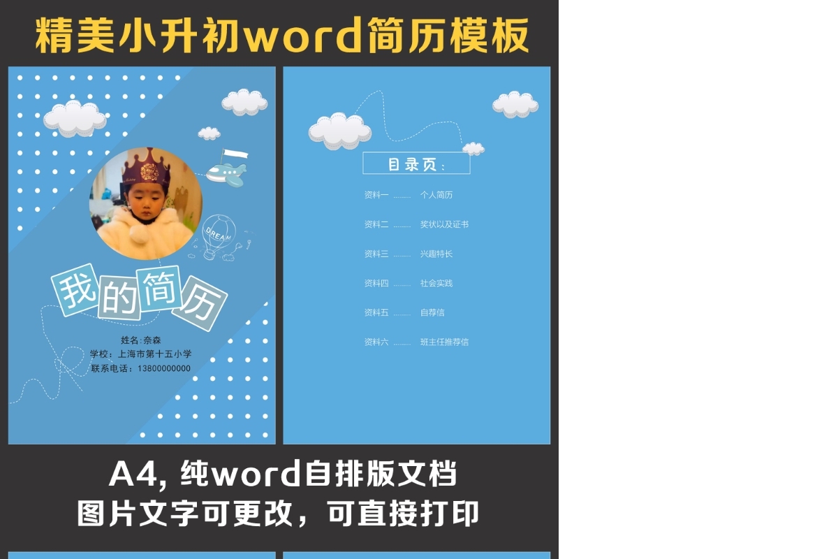 小升初简历