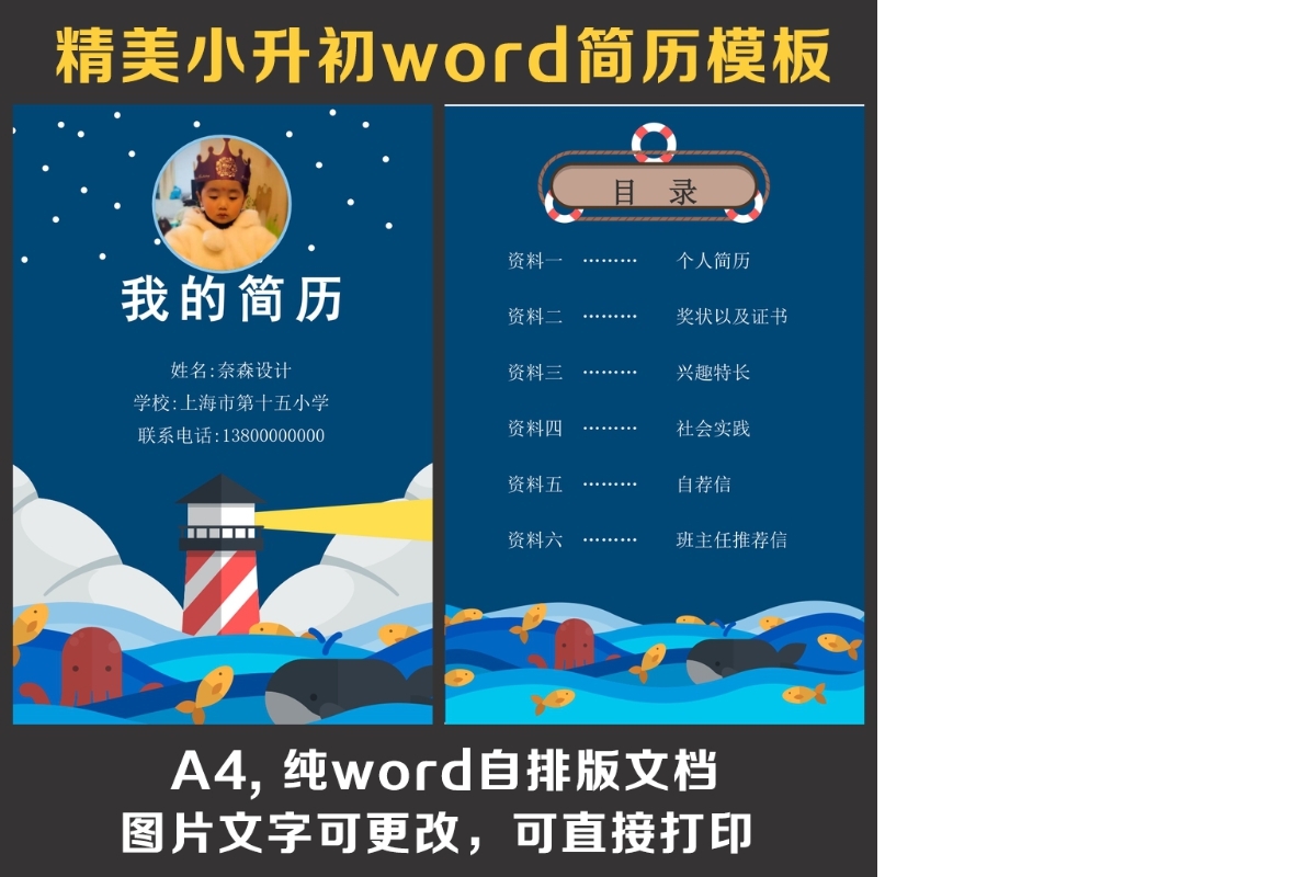 小升初简历