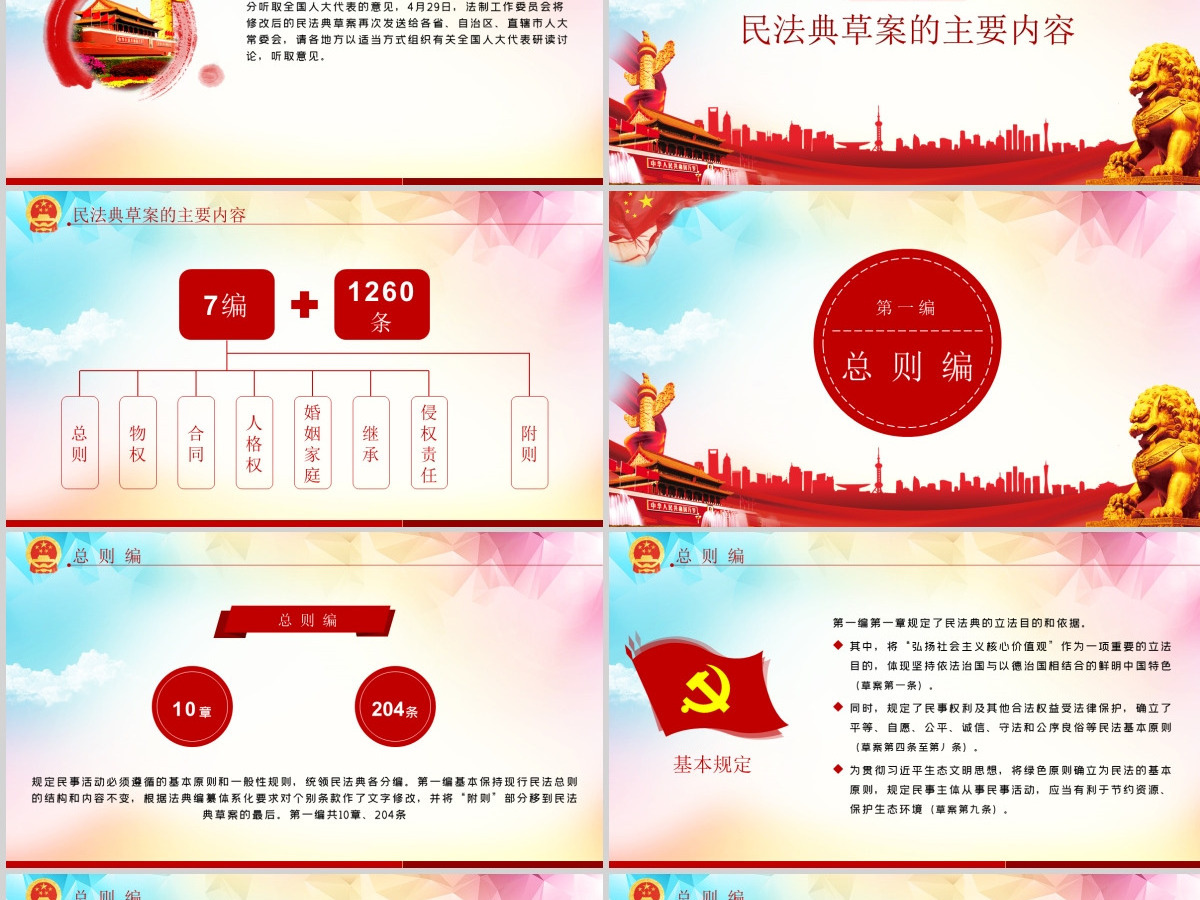 中华人民共和国民法典草案解读党课PPT--含讲稿 中华人民共和国民法典草案解读党课PPT--含讲稿