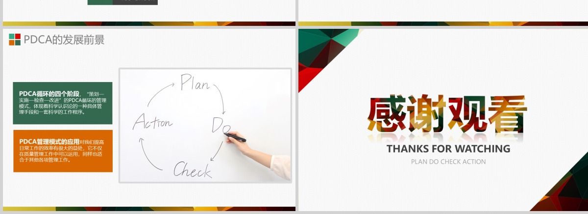 PDCA循环图PPT模板企业质量管理案例