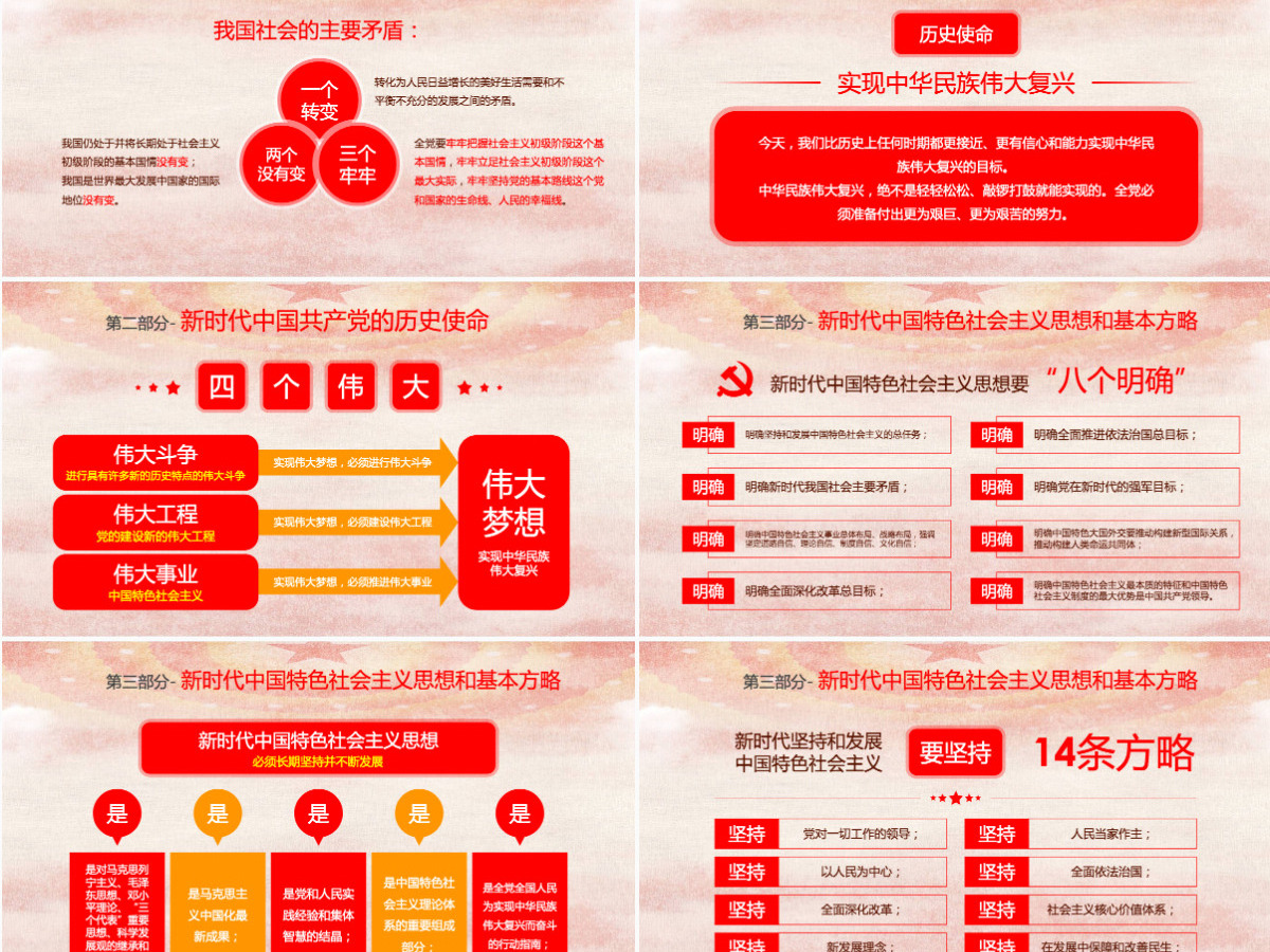 十九大ppt新时代新征程19大报告精神学习