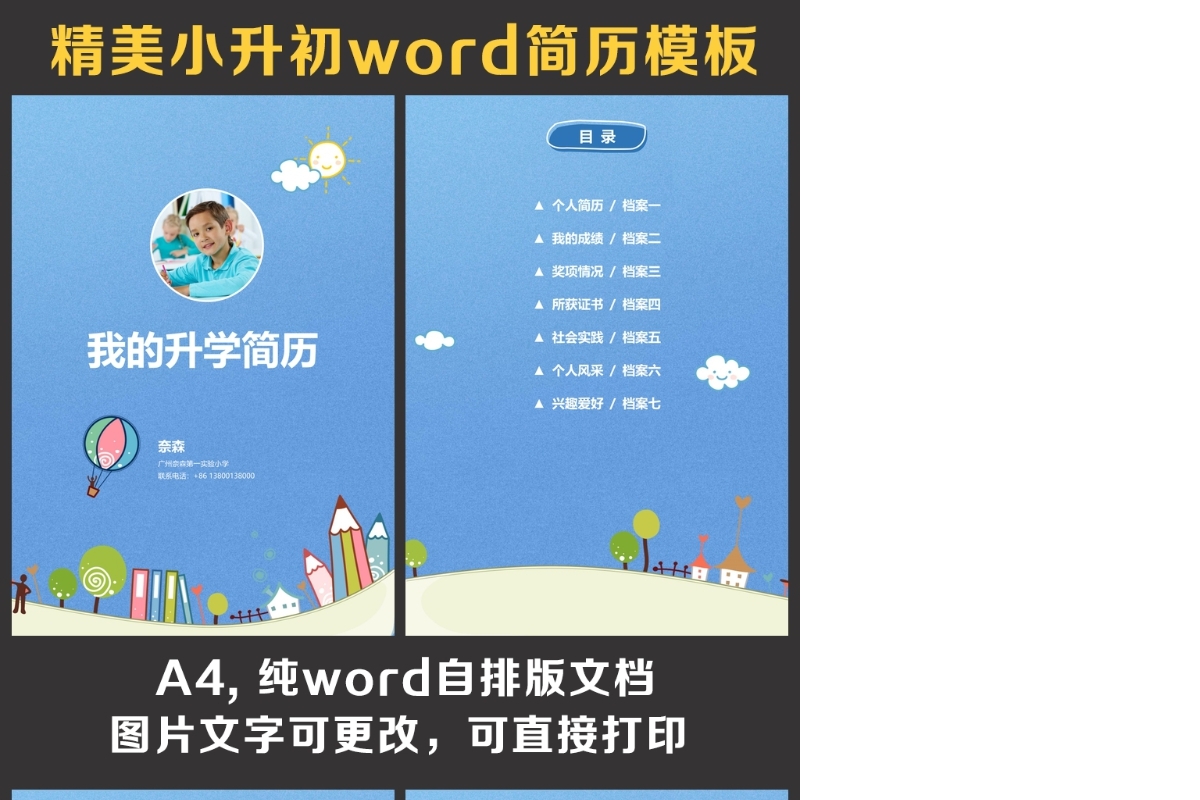 小升初简历