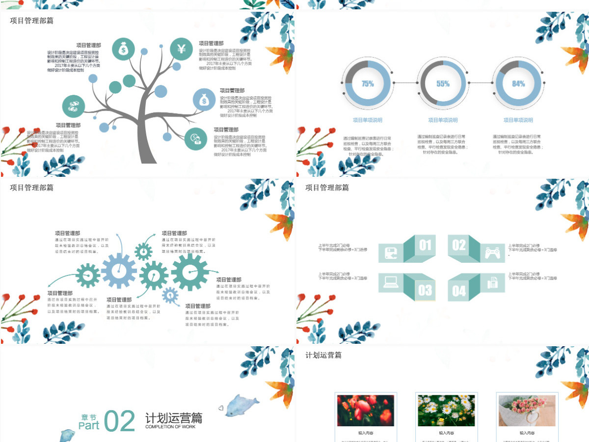 小清新工作计划项目管理部ppt模板 小清新工作计划项目管理部ppt模板