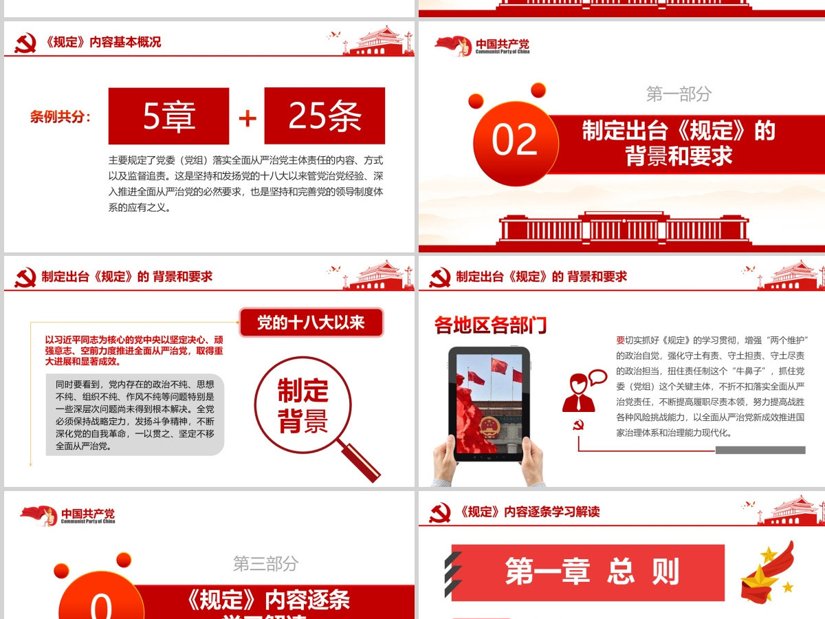 原创党委党组落实全面从严治党主体责任规定学习ppt-含讲稿