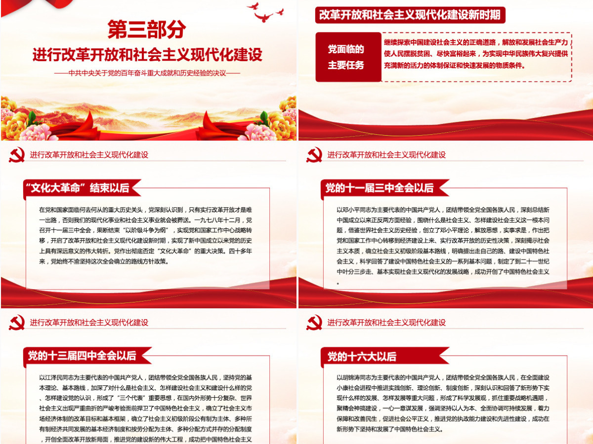 中共中央关于党的百年奋斗重大成就和历史经验的决议党课PPT-含讲稿