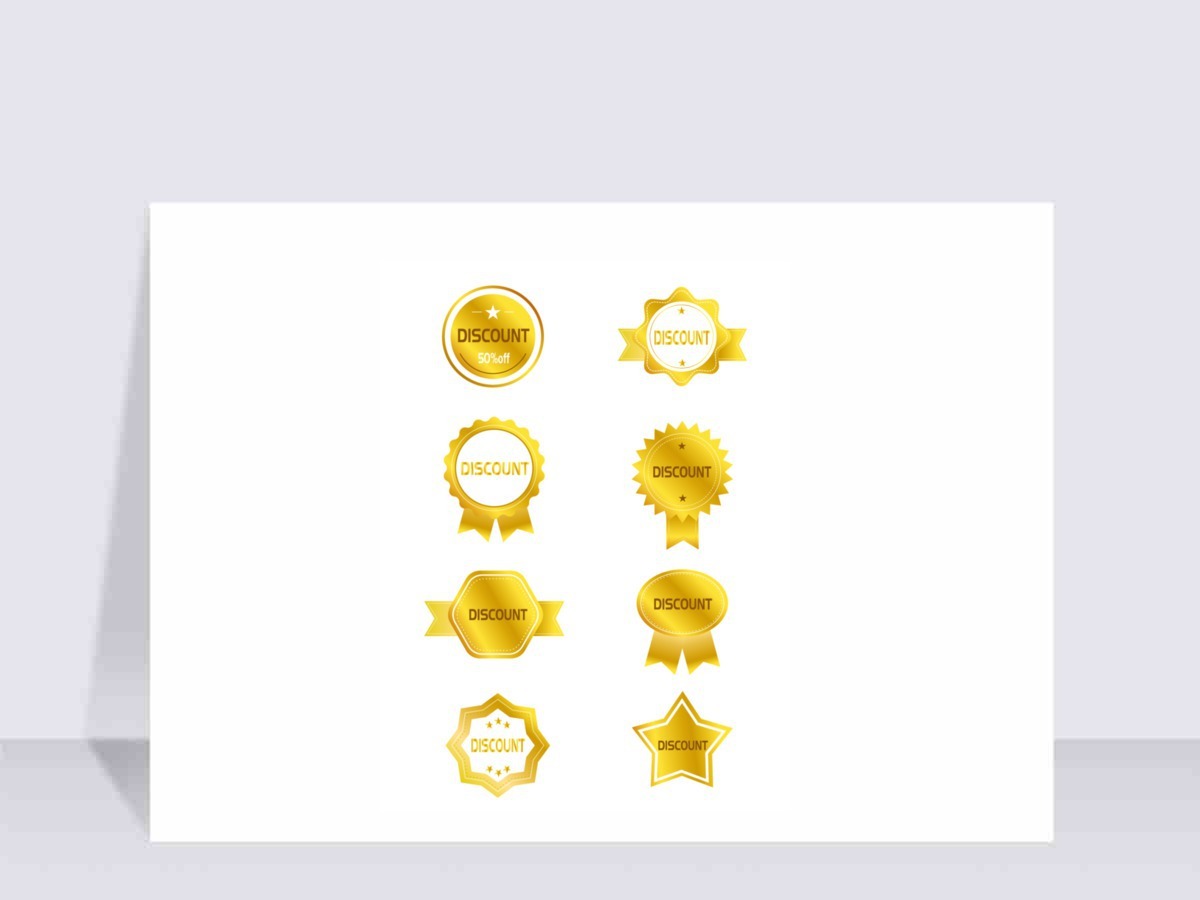 欧式矢量金色品质徽章元素
