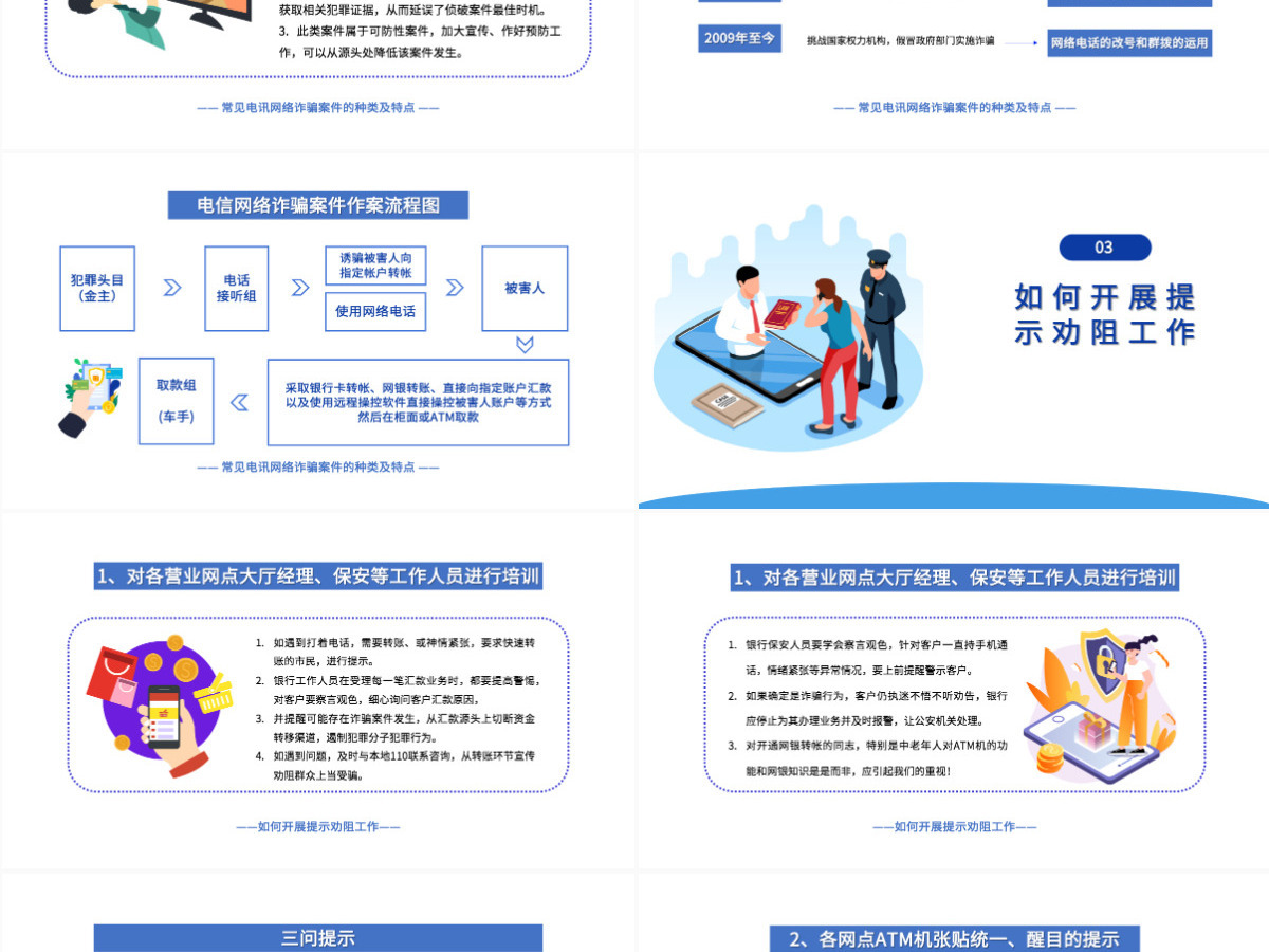 2022防范银行电信诈骗简洁卡通风电信电讯网络诈骗防范及劝阻培训课件模板PPT 2022防范银行电信诈骗简洁卡通风电信电讯网络诈骗防范及劝阻培训课件模板PPT