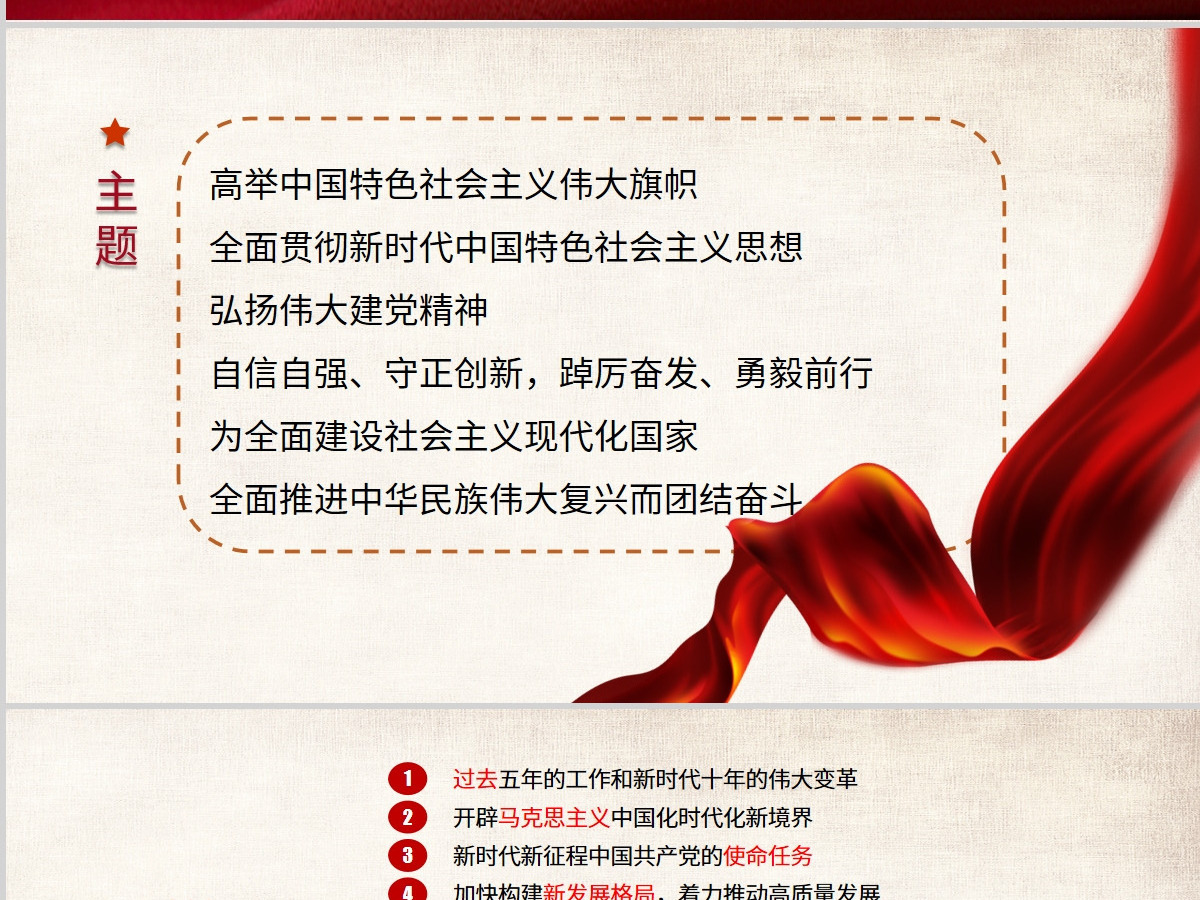 红色党建二十大精神PPT设计 红色党建二十大精神PPT设计