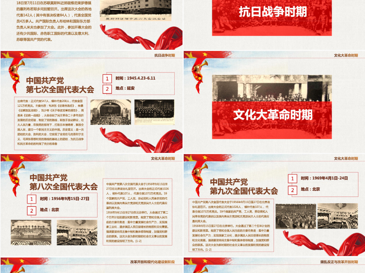 建党节100周年光辉的历程党课课件中国共产党党史党建PPT模板-含讲稿