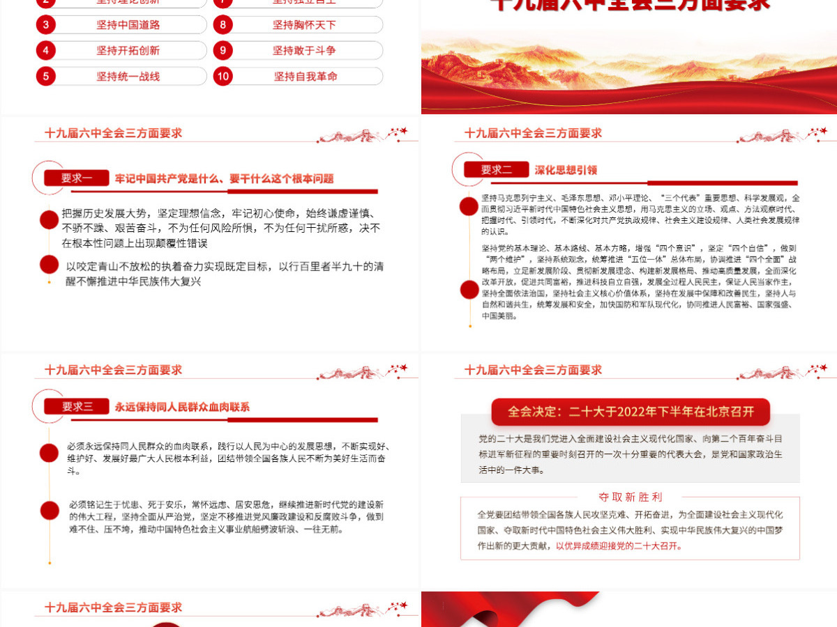 六中全会深入解读十九届六中全会会议精神及其公报全文内容党员学习党课课件PPT-含讲稿 六中全会深入解读十九届六中全会会议精神及其公报全文内容党员学习党课课件PPT-含讲稿