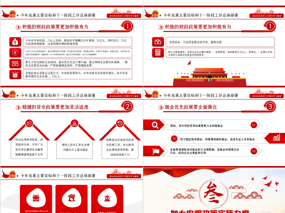 2020全国两会政府工作报告学习解读ppt--含讲稿 2020全国两会政府工作报告学习解读ppt--含讲稿