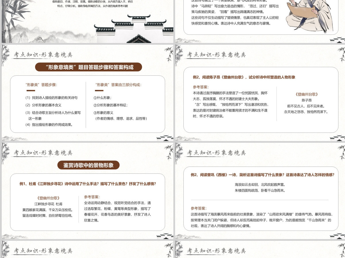 2023高考诗歌鉴赏PPT中国风高考诗歌鉴赏考点知识分析课件模板 2023高考诗歌鉴赏PPT中国风高考诗歌鉴赏考点知识分析课件模板