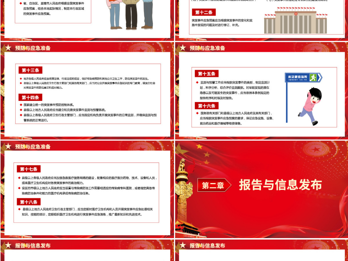 红色党政突发公共卫生事件应急条例PPT模板 红色党政突发公共卫生事件应急条例PPT模板