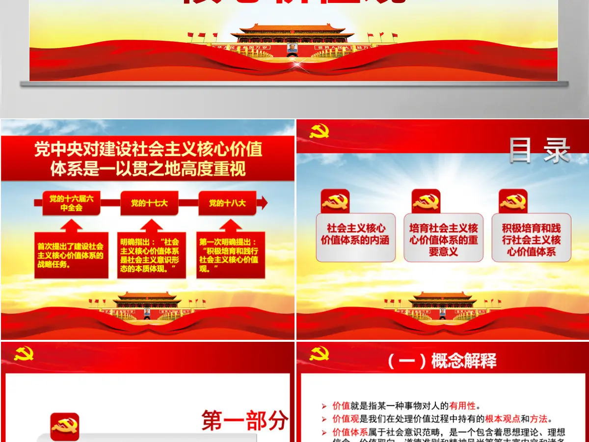 社会主义核心价值观宣讲培训ppt模板课件