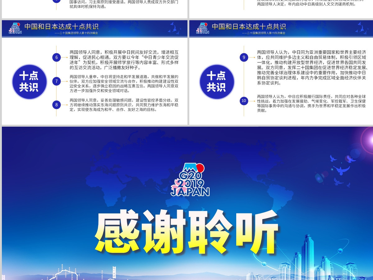 原创二十国集团领导人大阪峰会重要讲话精神学习PPT-版权可商用 原创二十国集团领导人大阪峰会重要讲话精神学习PPT-版权可商用